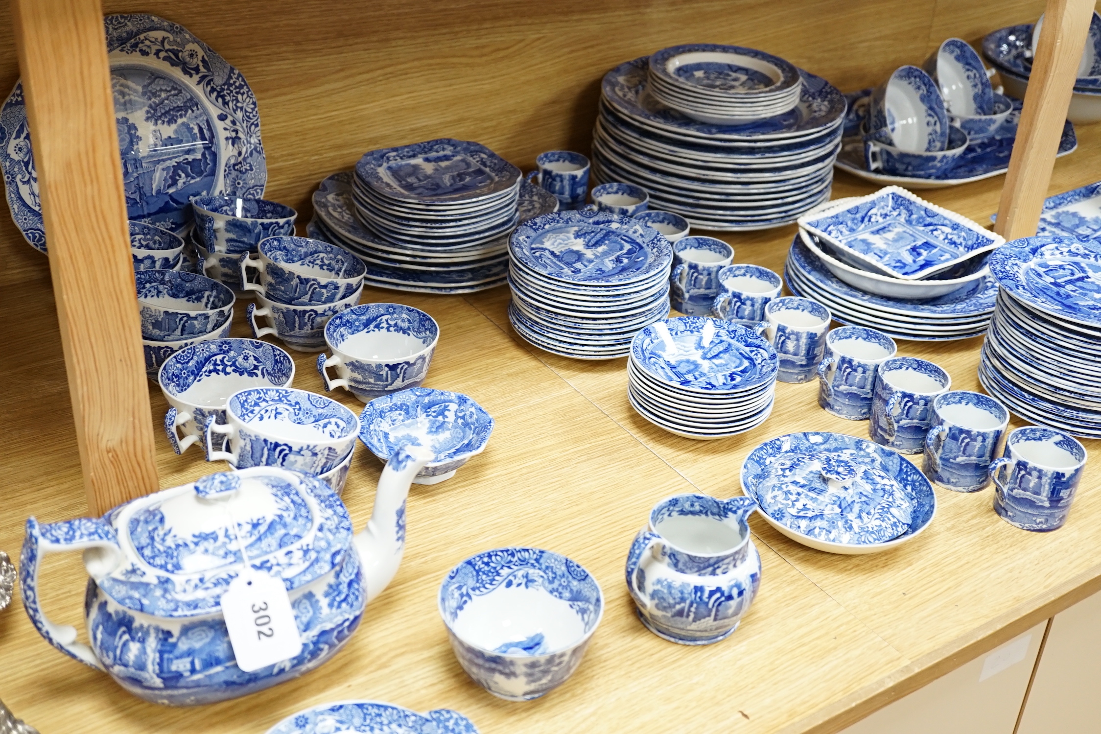 A large collection of Copeland Spode’s Italian, dinner, tea and coffee service, mostly blue stamped on base